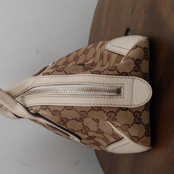 Authentic Gucci GG Monogram Supreme Sherry Web Princy Boston Tote Shoulder Bag - Picture 6 of 14